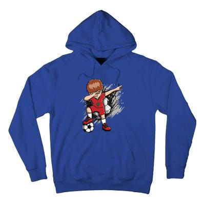 Dabbing Soccer Boy Great Gift Morocco Jersey Moroccan Football Fans Great Gift Tall Hoodie