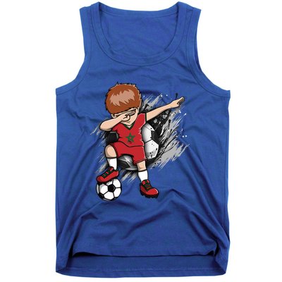 Dabbing Soccer Boy Great Gift Morocco Jersey Moroccan Football Fans Great Gift Tank Top