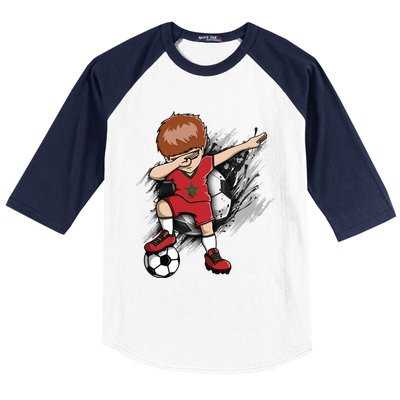 Dabbing Soccer Boy Great Gift Morocco Jersey Moroccan Football Fans Great Gift Baseball Sleeve Shirt