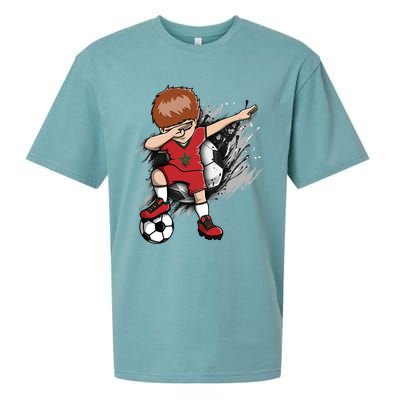 Dabbing Soccer Boy Great Gift Morocco Jersey Moroccan Football Fans Great Gift Sueded Cloud Jersey T-Shirt