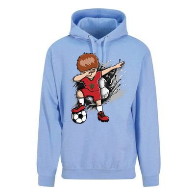 Dabbing Soccer Boy Great Gift Morocco Jersey Moroccan Football Fans Great Gift Unisex Surf Hoodie