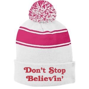 Don’T Stop Believin’ Det Stripe Pom Pom Beanie