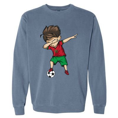 Dabbing Soccer Boy Morocco Cool Gift Moroccan Football Soccer Gift Garment-Dyed Sweatshirt