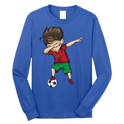 Dabbing Soccer Boy Morocco Cool Gift Moroccan Football Soccer Gift Long Sleeve Shirt