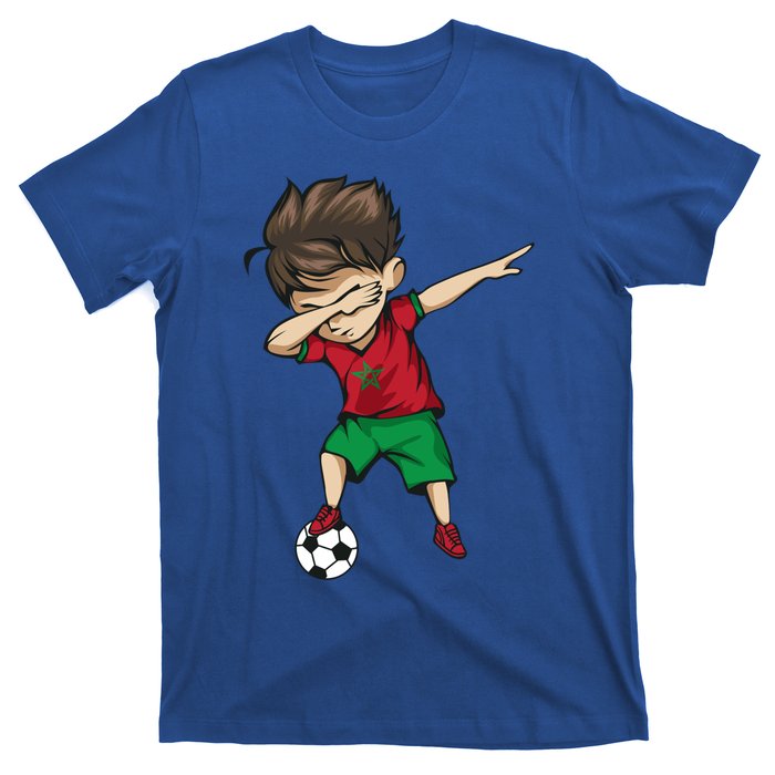 Dabbing Soccer Boy Morocco Cool Gift Moroccan Football Soccer Gift T-Shirt