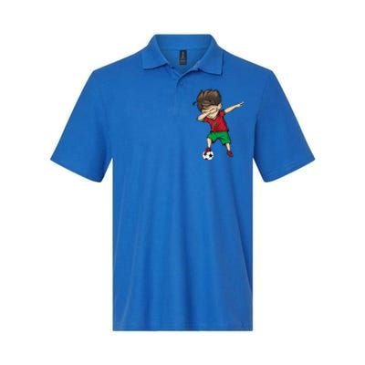 Dabbing Soccer Boy Morocco Cool Gift Moroccan Football Soccer Gift Softstyle Adult Sport Polo