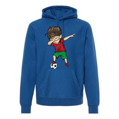 Dabbing Soccer Boy Morocco Cool Gift Moroccan Football Soccer Gift Premium Hoodie