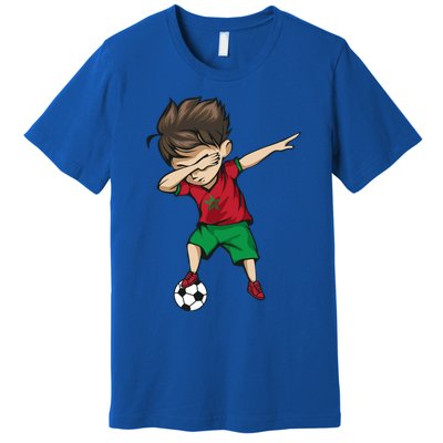 Dabbing Soccer Boy Morocco Cool Gift Moroccan Football Soccer Gift Premium T-Shirt