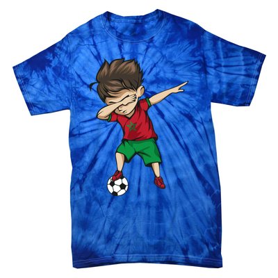 Dabbing Soccer Boy Morocco Cool Gift Moroccan Football Soccer Gift Tie-Dye T-Shirt