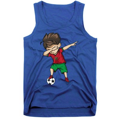 Dabbing Soccer Boy Morocco Cool Gift Moroccan Football Soccer Gift Tank Top