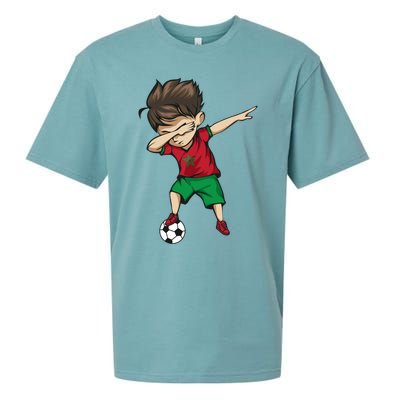 Dabbing Soccer Boy Morocco Cool Gift Moroccan Football Soccer Gift Sueded Cloud Jersey T-Shirt