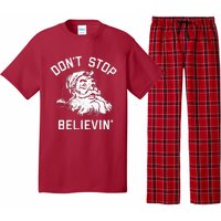 DonT Stop Believing Christmas Vintage Santa Winter Funny Pajama Set