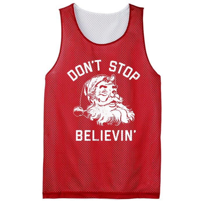 DonT Stop Believing Christmas Vintage Santa Winter Funny Mesh Reversible Basketball Jersey Tank