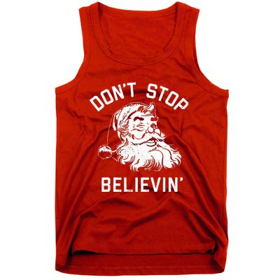 DonT Stop Believing Christmas Vintage Santa Winter Funny Tank Top