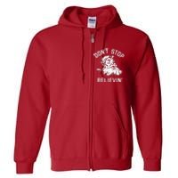 DonT Stop Believing Christmas Vintage Santa Winter Funny Full Zip Hoodie