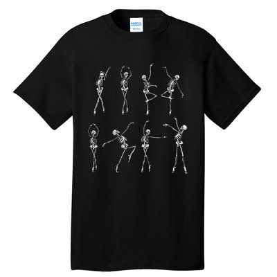 Dancing Skeleton Ballerinas Halloween Costume Ballet Girl Tall T-Shirt