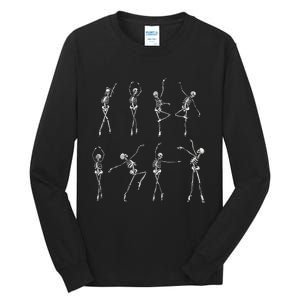 Dancing Skeleton Ballerinas Halloween Costume Ballet Girl Tall Long Sleeve T-Shirt