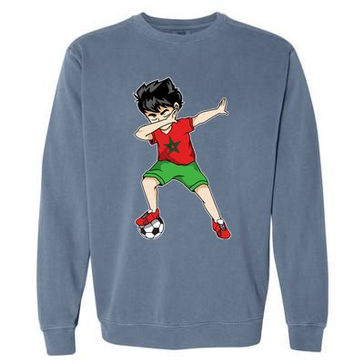 Dabbing Soccer Boy Morocco Football Cool Gift Moroccan Gift Funny Gift Garment-Dyed Sweatshirt