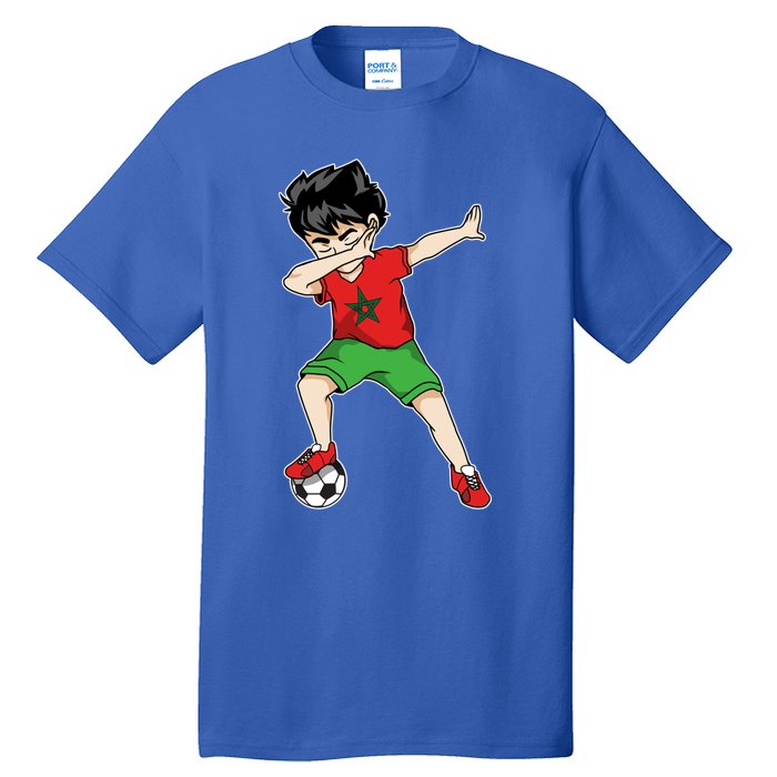 Dabbing Soccer Boy Morocco Football Cool Gift Moroccan Gift Funny Gift Tall T-Shirt