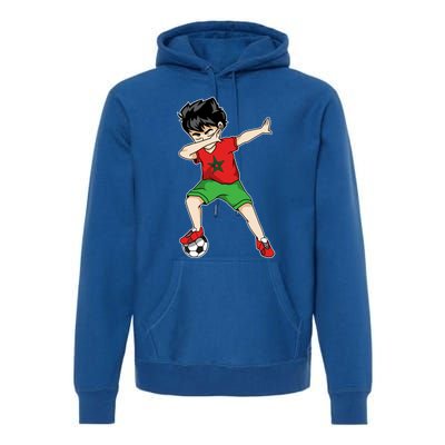 Dabbing Soccer Boy Morocco Football Cool Gift Moroccan Gift Funny Gift Premium Hoodie