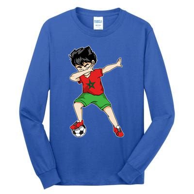 Dabbing Soccer Boy Morocco Football Cool Gift Moroccan Gift Funny Gift Tall Long Sleeve T-Shirt