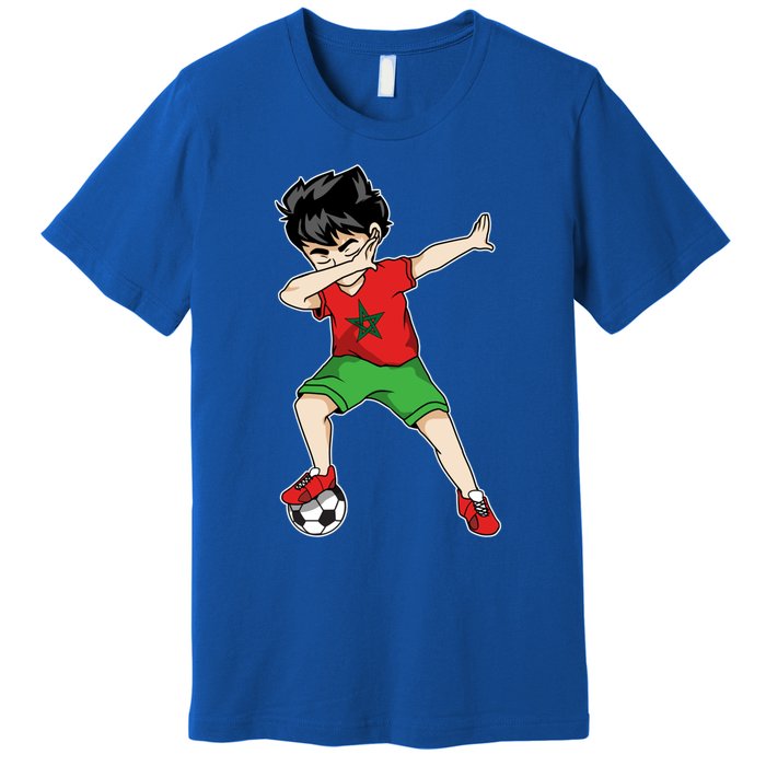 Dabbing Soccer Boy Morocco Football Cool Gift Moroccan Gift Funny Gift Premium T-Shirt