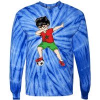 Dabbing Soccer Boy Morocco Football Cool Gift Moroccan Gift Funny Gift Tie-Dye Long Sleeve Shirt