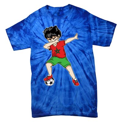 Dabbing Soccer Boy Morocco Football Cool Gift Moroccan Gift Funny Gift Tie-Dye T-Shirt