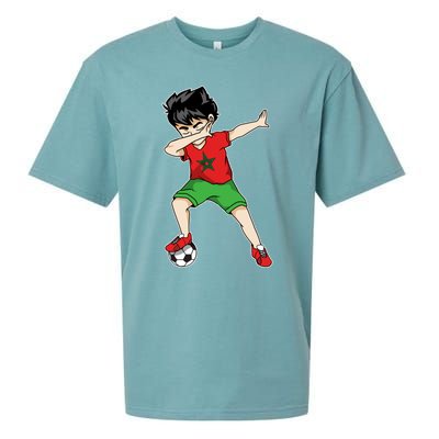 Dabbing Soccer Boy Morocco Football Cool Gift Moroccan Gift Funny Gift Sueded Cloud Jersey T-Shirt