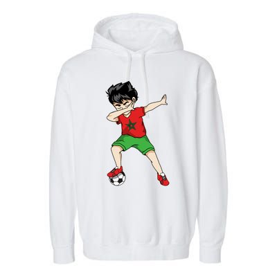 Dabbing Soccer Boy Morocco Football Cool Gift Moroccan Gift Funny Gift Garment-Dyed Fleece Hoodie