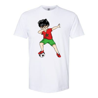 Dabbing Soccer Boy Morocco Football Cool Gift Moroccan Gift Funny Gift Softstyle CVC T-Shirt