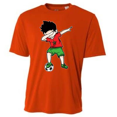 Dabbing Soccer Boy Morocco Football Funny Gift Moroccan Gift Cooling Performance Crew T-Shirt