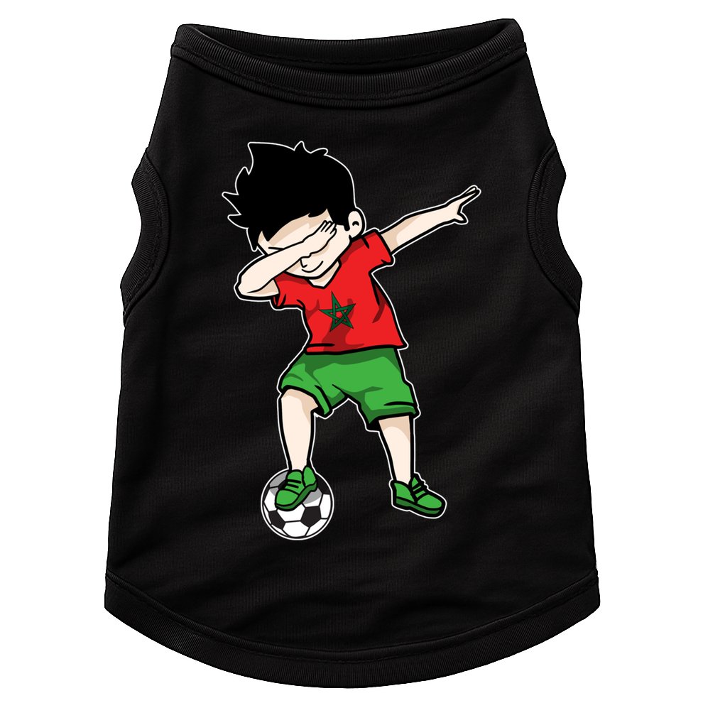 Dabbing Soccer Boy Morocco Football Funny Gift Moroccan Gift Doggie Tank