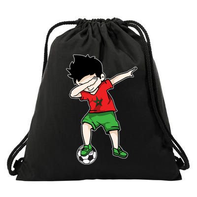 Dabbing Soccer Boy Morocco Football Funny Gift Moroccan Gift Drawstring Bag