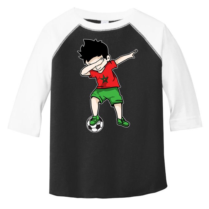 Dabbing Soccer Boy Morocco Football Funny Gift Moroccan Gift Toddler Fine Jersey T-Shirt