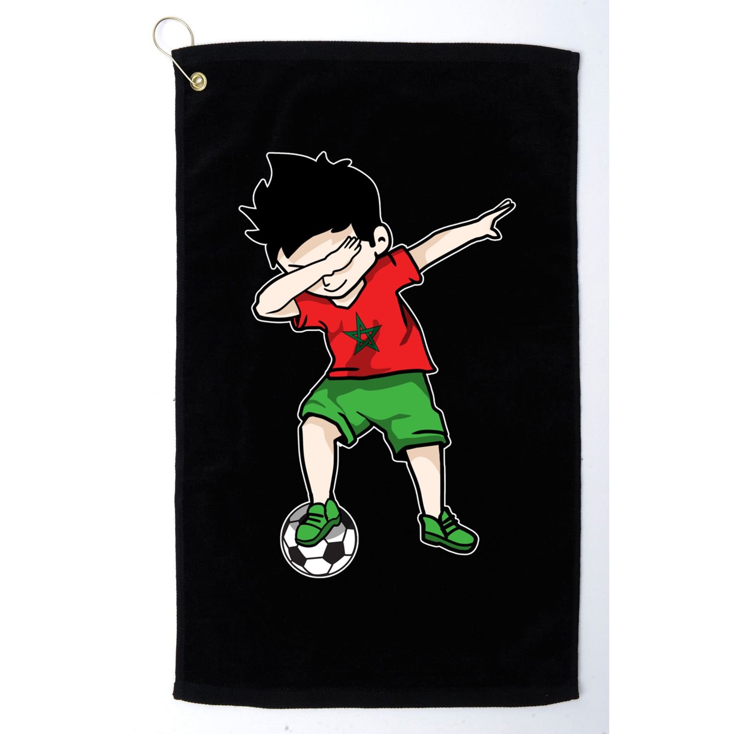 Dabbing Soccer Boy Morocco Football Funny Gift Moroccan Gift Golf Towel