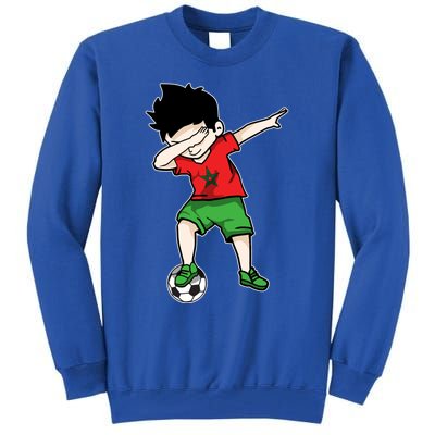 Dabbing Soccer Boy Morocco Football Funny Gift Moroccan Gift Tall Sweatshirt