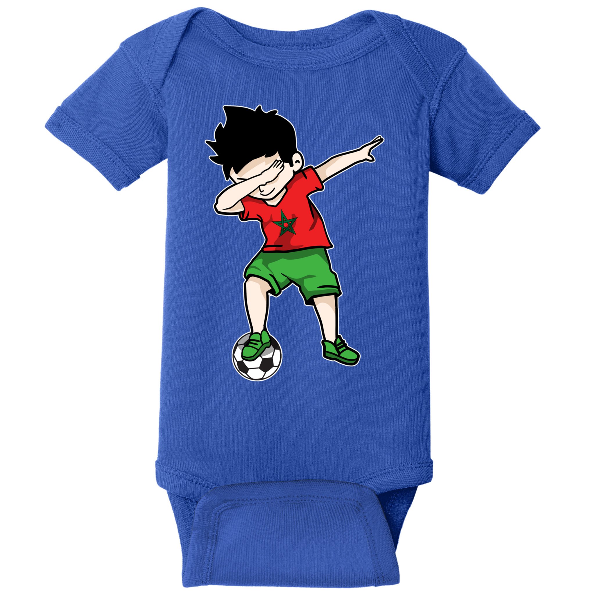 Dabbing Soccer Boy Morocco Football Funny Gift Moroccan Gift Baby Bodysuit