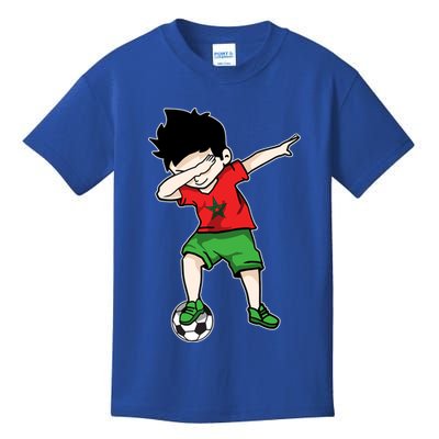 Dabbing Soccer Boy Morocco Football Funny Gift Moroccan Gift Kids T-Shirt
