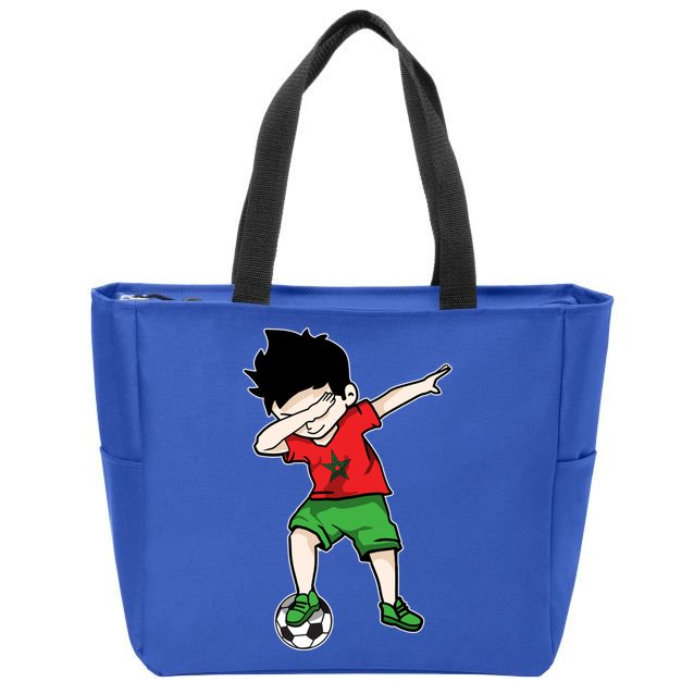 Dabbing Soccer Boy Morocco Football Funny Gift Moroccan Gift Zip Tote Bag