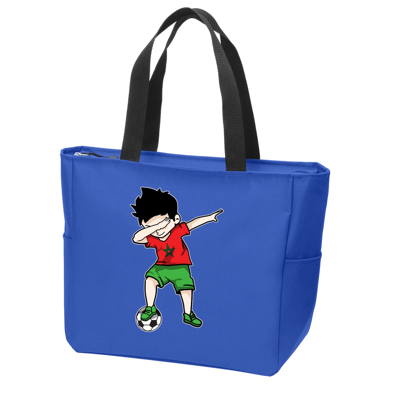 Dabbing Soccer Boy Morocco Football Funny Gift Moroccan Gift Zip Tote Bag