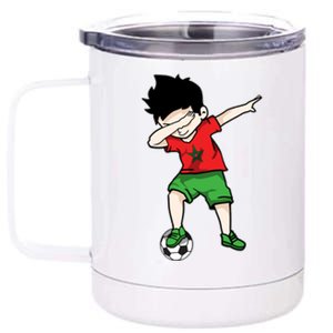 Dabbing Soccer Boy Morocco Football Funny Gift Moroccan Gift 12 oz Stainless Steel Tumbler Cup