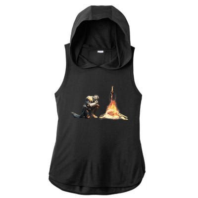 Dark Souls Bonfire TShirt Ladies PosiCharge Tri-Blend Wicking Draft Hoodie Tank