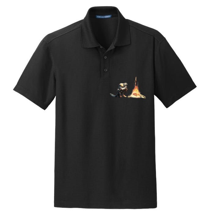 Dark Souls Bonfire TShirt Dry Zone Grid Polo