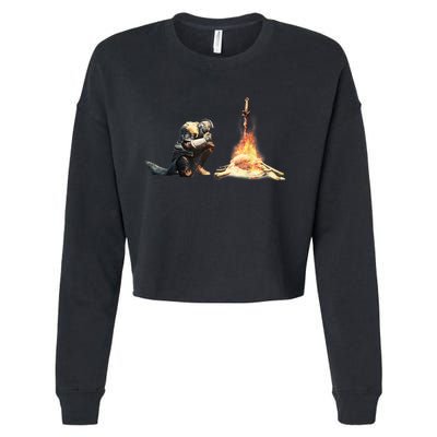 Dark Souls Bonfire TShirt Cropped Pullover Crew