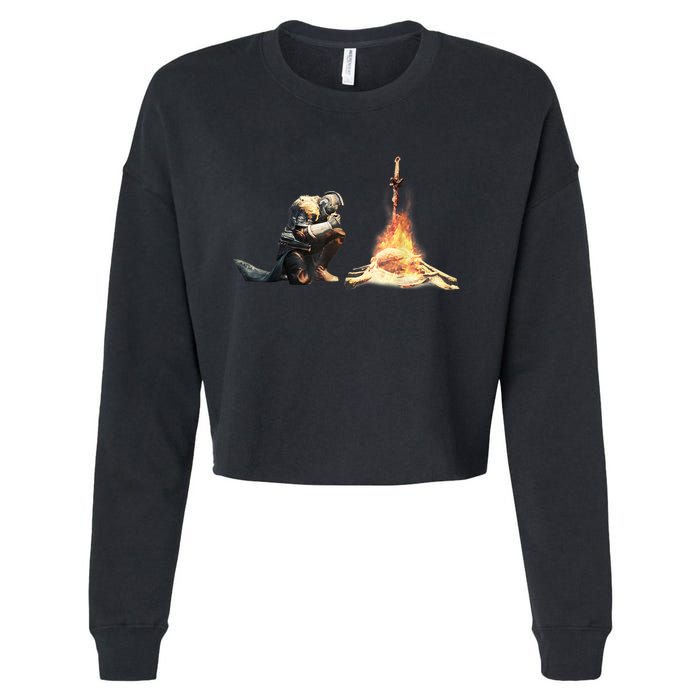 Dark Souls Bonfire TShirt Cropped Pullover Crew