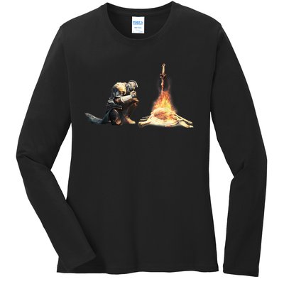 Dark Souls Bonfire TShirt Ladies Long Sleeve Shirt