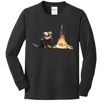 Dark Souls Bonfire TShirt Kids Long Sleeve Shirt