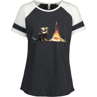 Dark Souls Bonfire TShirt Enza Ladies Jersey Colorblock Tee