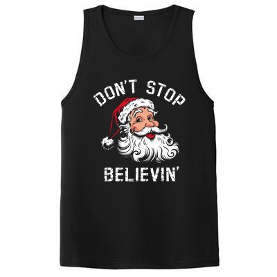 DonT Stop Believing Christmas Vintage Santa Funny Xmas PosiCharge Competitor Tank